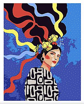 Набір для розпису по номерах 40*50 см "Стрічки у волоссі", 954368 Santi