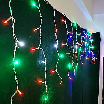 Электрогирлянда бахрома "Novogod`ko" 3*0,6 м, 83 LED, многоцв., мерцание, 973778 Электрогирлянда бахрома "Novogod`ko" 3*0,6 м, 83 LED, многоцв., мерцание, 973778