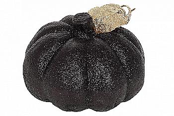 Декор Гарбуз, 14,5 см, чорний глітер, 113-778 Декор Гарбуз, 14,5 см, чорний глітер, 113-778