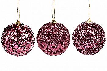 Куля ялинкова 8 см, винний, 182-944 Куля ялинкова 8 см, винний, 182-944