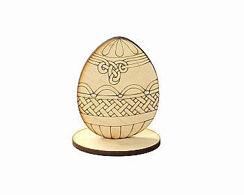 Заготівка дерев`яна "Пасхальне яйце №2" на підставці, P006 Заготівка дерев`яна "Пасхальне яйце №2" на підставці, P006