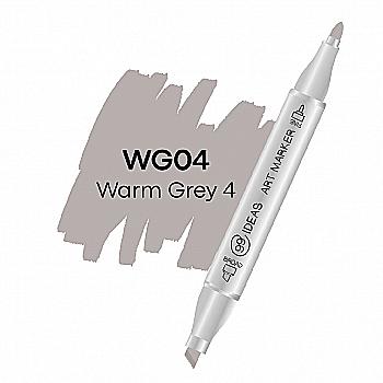 Маркер двухсторонний Warm Gray 4 - Теплый серый 4, WG04, 99IDEAS Маркер двухсторонний Warm Gray 4 - Теплый серый 4, WG04, 99IDEAS