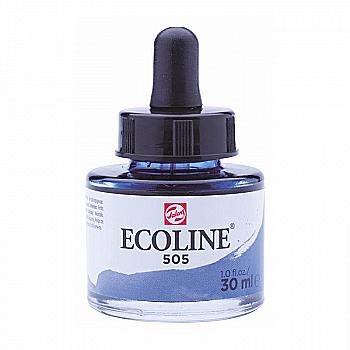 Фарба акварельна рідка Ecoline, (505), Ультрамарин світлий, 30 мл, Royal Talens Фарба акварельна рідка Ecoline, (505), Ультрамарин світлий, 30 мл, Royal Talens
