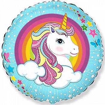 Куля повітряна 18" Единоріг райдужний Ф, 1202-3035