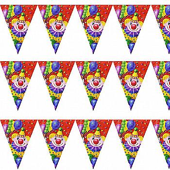 Гирлянда-вымпел Клоун с шариками 360 см, 1505-0204