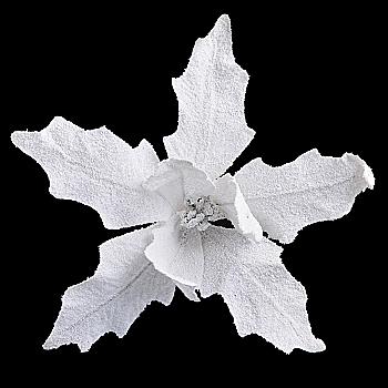 Пуансеттія 26 см з кліпом, біла 750265