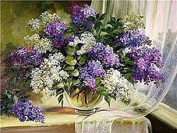 Набір для розпису по номерах 40*50 см "Букет бузку", RA3541 Набір для розпису по номерах 40*50 см "Букет бузку", RA3541