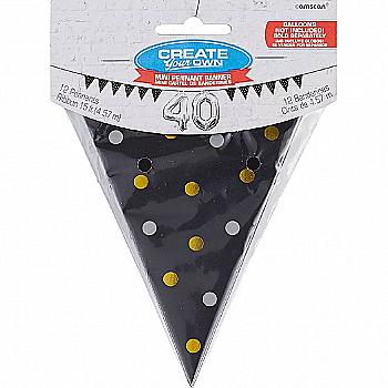 Гирлянда-вымпел для шариков-букв Горошек Black 4,6 м, 1505-2007 Гирлянда-вымпел для шариков-букв Горошек Black 4,6 м, 1505-2007