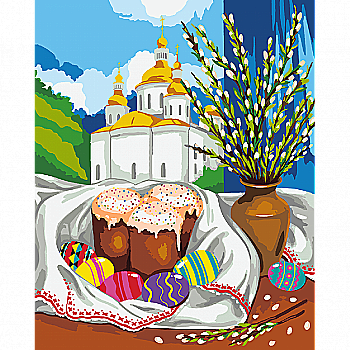 Набір для розпису по номерах 40*50 см "Великодній натюрморт", 954492 Santi
