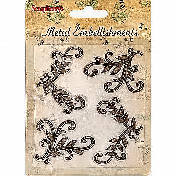 Набір куточків, листя, античне золото