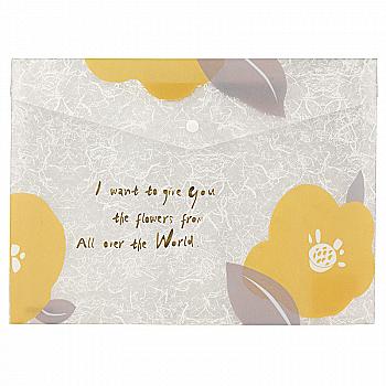 Папка на кнопці А4+, Fleur, гірчична, 1495-12