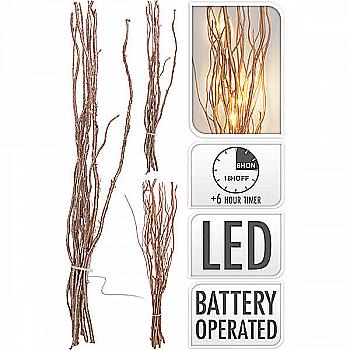 Декор новорічний Штучна гілочка з LED-підсвіткою, 40 см/12 мікроламп (від батар./2 види), AXF203600 Декор новорічний Штучна гілочка з LED-підсвіткою, 40 см/12 мікроламп (від батар./2 види), AXF203600