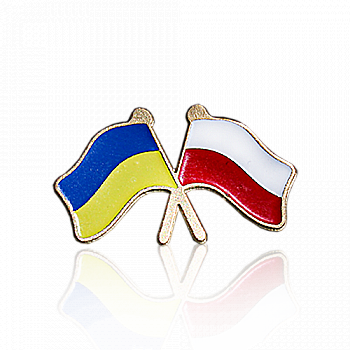 Значок "Прапор Україна-Польща" 25*15 мм, арт. 048 Значок "Прапор Україна-Польща" 25*15 мм, арт. 048