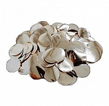 Конфетти кружочки, 23 мм, 25 г, срібні, полипропилен, 021387