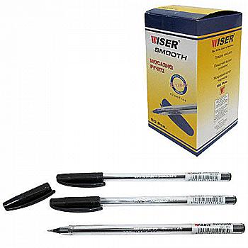 Ручка масляна Wiser "Smooth" 0,7 мм, чорна, smooth-bk Ручка масляна Wiser "Smooth" 0,7 мм, чорна, smooth-bk
