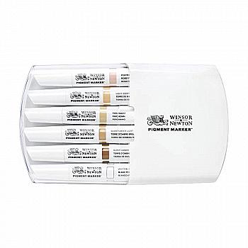 Набор маркеров двусторонних Pigment marker, Телесные тона 6шт, 0290045 W&N Набор маркеров двусторонних Pigment marker, Телесные тона 6шт, 0290045 W&N