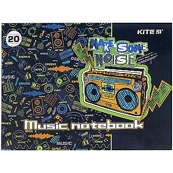 Зошит для нот А5 "Make some noise", 20 арк, K21-405 Зошит для нот А5 "Make some noise", 20 арк, K21-405