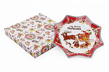 Блюдо порцелянове "З Різдвом!" 25 см, 498-221 Блюдо порцелянове "З Різдвом!" 25 см, 498-221