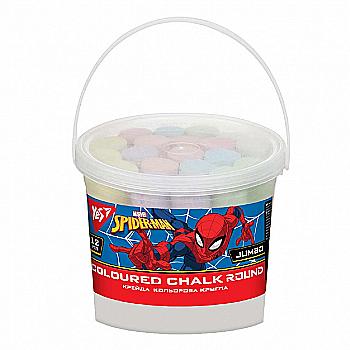 Мел "Marvel.Spiderman" 12 шт., цветной, Jumbo, в ведре, 400455 Yes Мел "Marvel.Spiderman" 12 шт., цветной, Jumbo, в ведре, 400455 Yes