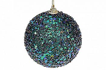 Куля ялинкова 10 см, зелений павич, 182-151