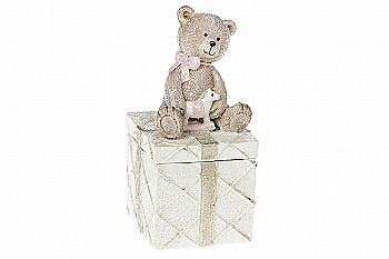 Скринька "Ведмедик на подарунку" 14,5 см, 707-409 Скринька "Ведмедик на подарунку" 14,5 см, 707-409