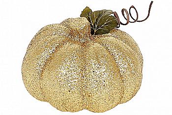 Декор Гарбуз, 14,5 см, золотий глітер, 113-800 Декор Гарбуз, 14,5 см, золотий глітер, 113-800