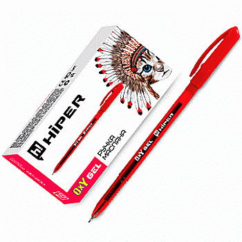 Ручка гелева Hiper Oxy Gel HG-190 0,6 мм червона ***