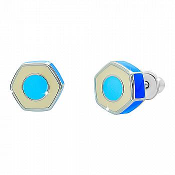 Сережки "Олівець", блакитний, 219558900604