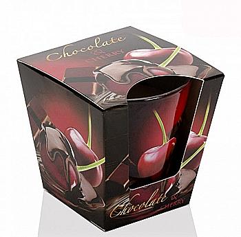 Свічка ароматична "Chocolate" 8 см (шоколад із вишнею), 30 годин горіння, 34401 Свічка ароматична "Chocolate" 8 см (шоколад із вишнею), 30 годин горіння, 34401