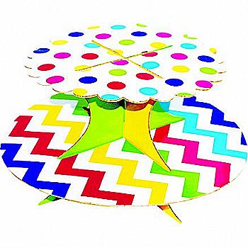 Стойка для кексов 2 яруса Горошек-Шеврон, 1502-2191