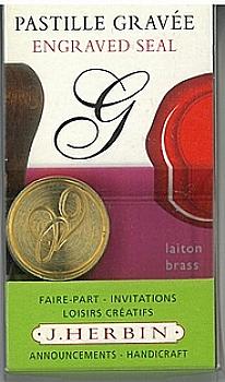 Круглая латунная печать d24 мм англ. буква "G", 40307T