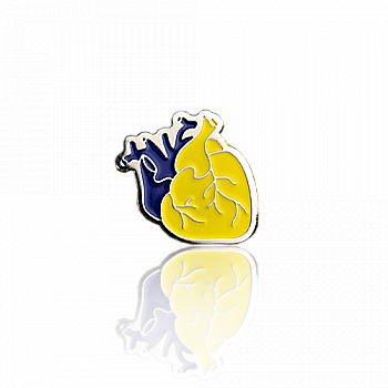 Значок металевий "Серце орган" 20 мм, арт. 721 Значок металевий "Серце орган" 20 мм, арт. 721