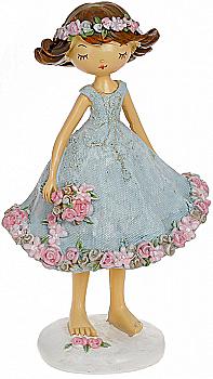 Декоративна статуетка Дівчинка в сукні з трояндами, 19,5см