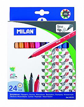 Фломастери 24 кол. тонкі Milan. 80159 Фломастери 24 кол. тонкі Milan. 80159