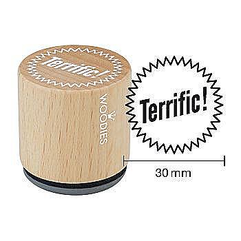 Штамп дерев`яний d=3,5 см "Terrific!", WE1306 ТМ "Woodies"