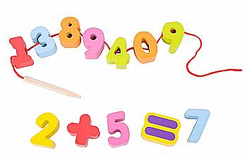 Іграшка дерев`яна Classic World "Шнуровка Цифри", 3637 Іграшка дерев`яна Classic World "Шнуровка Цифри", 3637