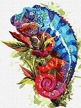 Набір для розпису по номерах 30*40 см "Яскравий хамелеон", KHO4467