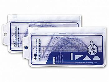 Набiр Deli 9597Е, лінійка 15 см, 2 кутника, транспортир, у блістері (43508) Набiр Deli 9597Е, лінійка 15 см, 2 кутника, транспортир, у блістері (43508)