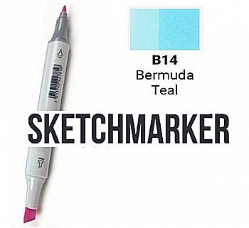 Маркер SKETCHMARKER, 2 пера: долото и тонкое, Bermuda Teal - Бермудская бирюза, SM-B14 Маркер SKETCHMARKER, 2 пера: долото и тонкое, Bermuda Teal - Бермудская бирюза, SM-B14