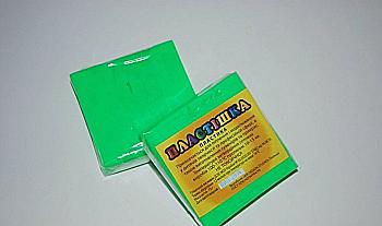 Пластика "Пластишка", зеленый флуоресцентный 0,075 кг, 0209 Пластика "Пластишка", зеленый флуоресцентный 0,075 кг, 0209