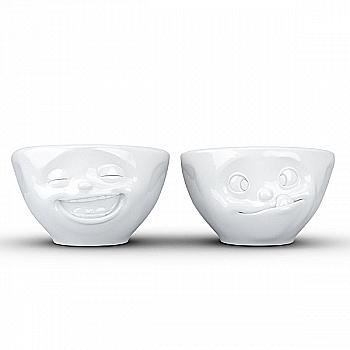 Набор пиал Laughing and Tasty Смехотерапия и Лакомка, 2 шт, белый фарфор, 100 мл, Tassen, TASS12501/TF Набор пиал Laughing and Tasty Смехотерапия и Лакомка, 2 шт, белый фарфор, 100 мл, Tassen, TASS12501/TF