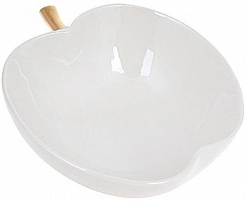 Пиала фарфоровая "Яблоко" 400 мл, белый перламутр с золотом, FG2-345