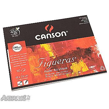 Склейка для масла "Figueras" 19*25 см, 10 л. 290 г, зерно холста, 200857220 Canson