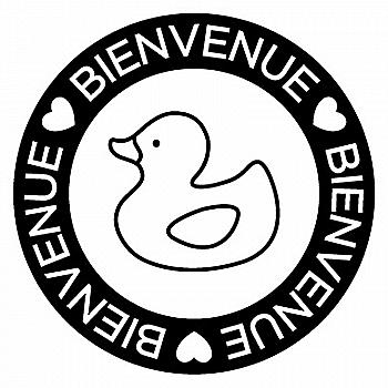 Штамп дерев`яний d=3,5 см Народження "Bienvenue/Ласкаво просимо", 10004185 ТМ "Artemio"