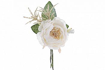 Декоративна квітка Троянда 11 см, кремовий, 832-122 Декоративна квітка Троянда 11 см, кремовий, 832-122