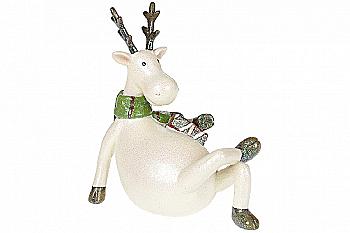 Статуетка декоративна "Лось" 17,7 см, білий, 838-248