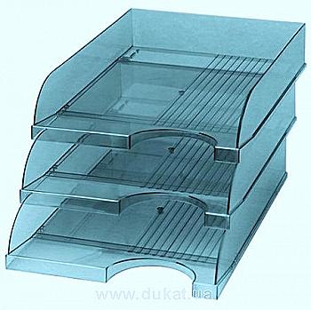 Лоток для паперів горизонтальний ЛГ-04, синьо-прозорий, КиП Лоток для паперів горизонтальний ЛГ-04, синьо-прозорий, КиП