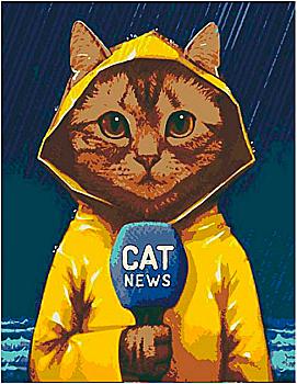 Набір, техніка акриловий живопис за номерами "Cat news", Rosa Start Набір, техніка акриловий живопис за номерами "Cat news", Rosa Start
