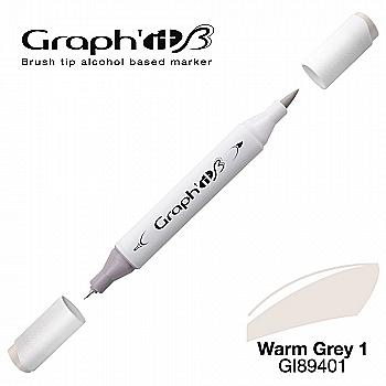 Маркер двухсторонний Brushmarker, Теплый серый 1 (9401), GI89401 Graph`it Маркер двухсторонний Brushmarker, Теплый серый 1 (9401), GI89401 Graph`it