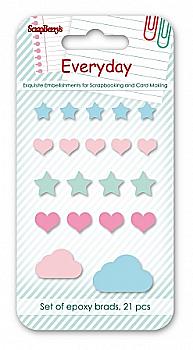 Набор однотонных эпоксидных стикеров День за Днем 4